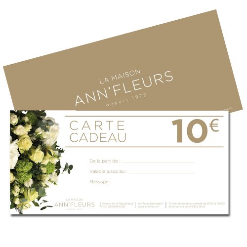 carte cadeau à 10 €